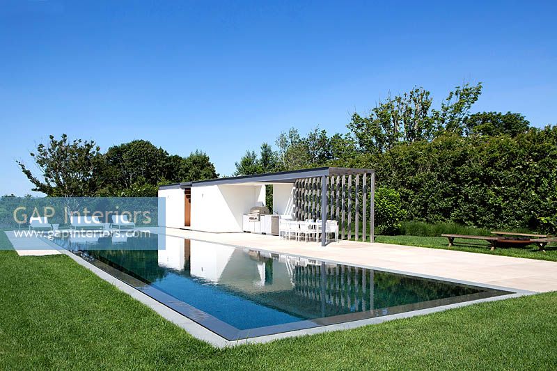 Luxury swimming pool and seating area