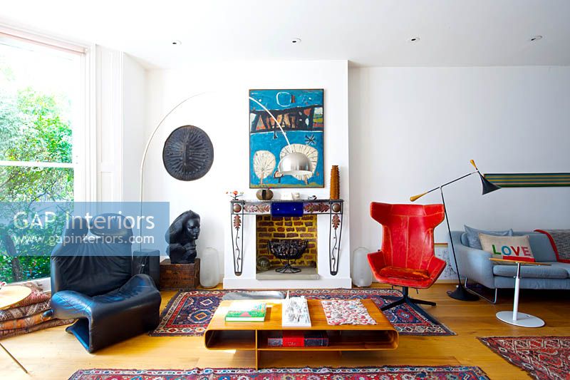 Modern living room with designer furniture