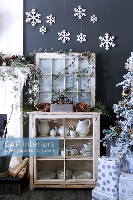 Dresser with christmas decorations