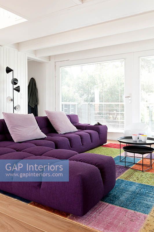 Contemporary purple sofa