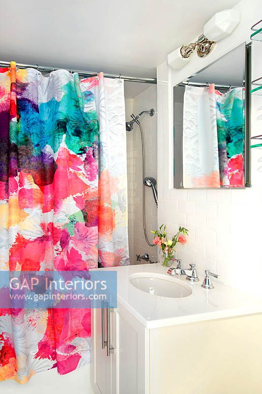 Colourful shower curtain 