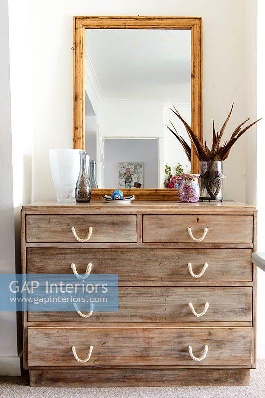Upcycled chest of drawers with rope handles