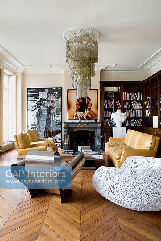 Modern living room with designer furniture
