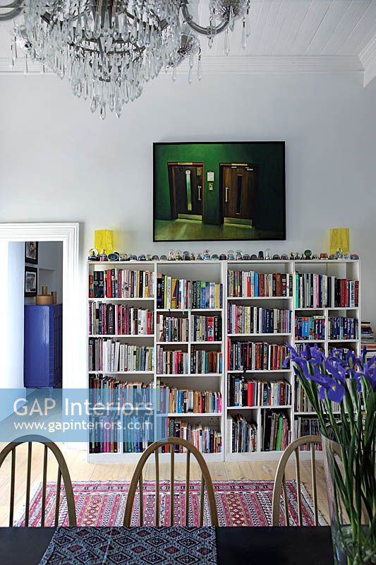 Bookcase in dining room