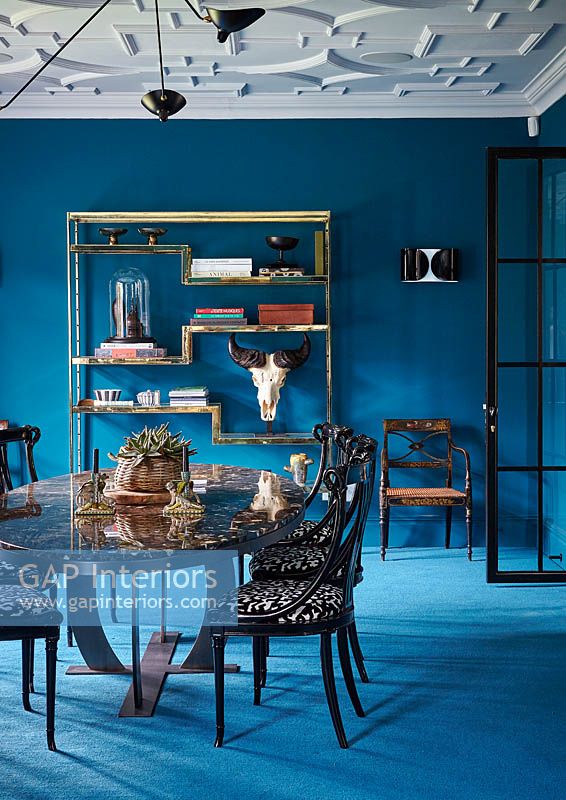 Blue dining room