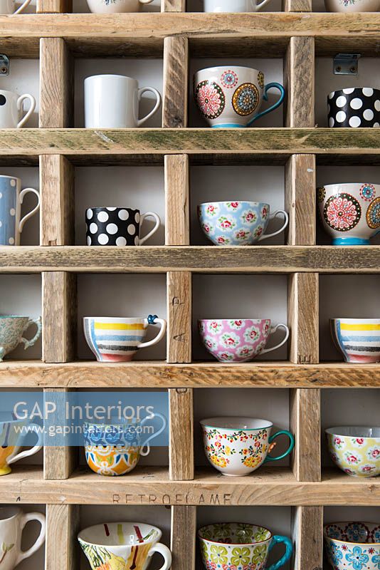 Colourful cups display