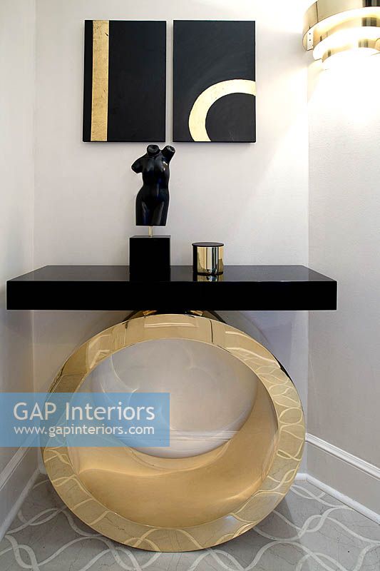 Gold and black console table 