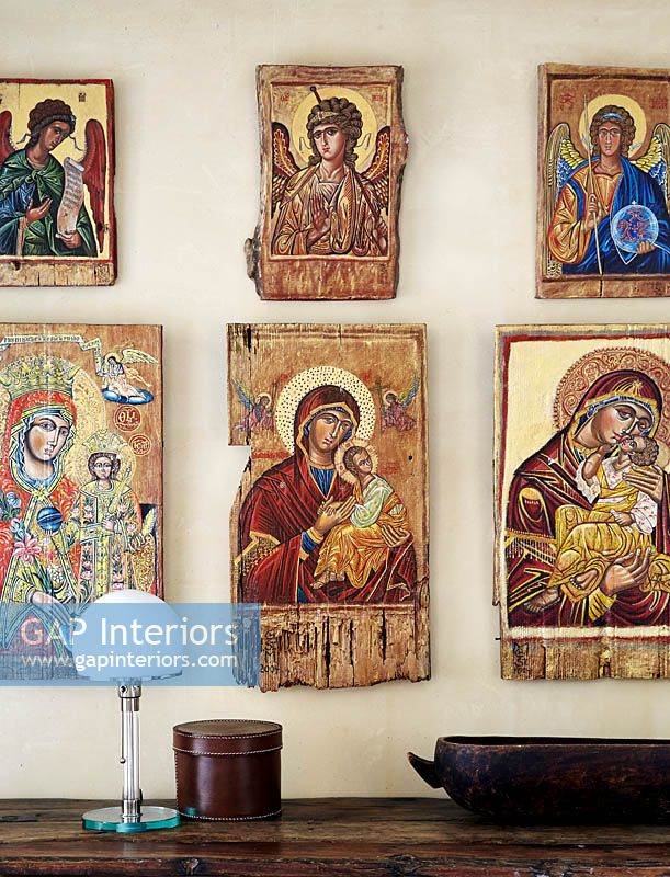 Display of religious paintings