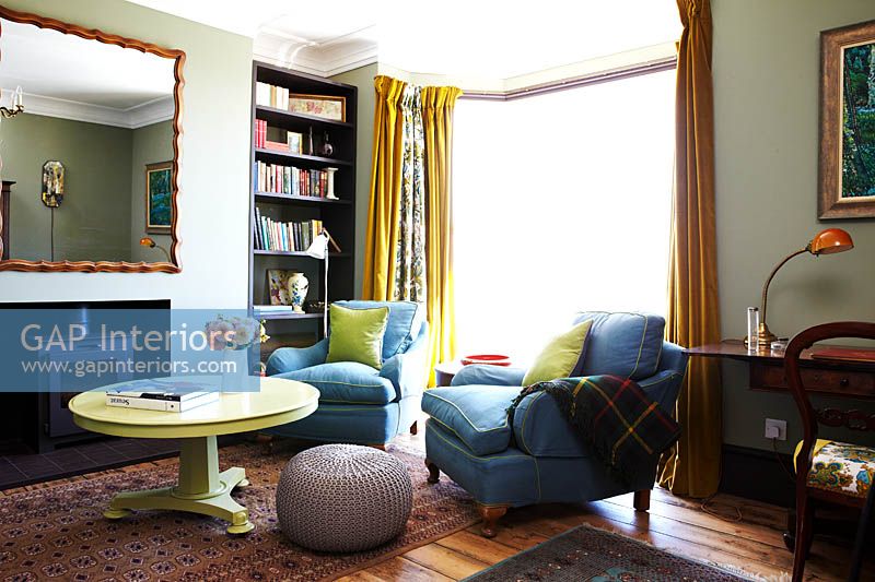 Colourful furniture in living room