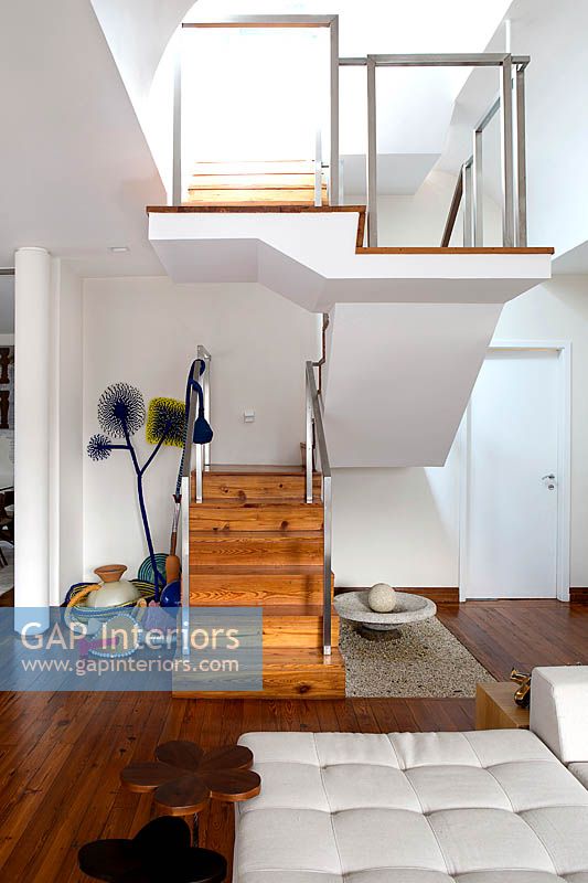 Modern wooden staircase 