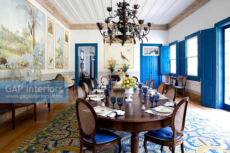 Classic dining room with murals
