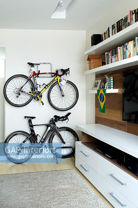 Wall mounted bicycles