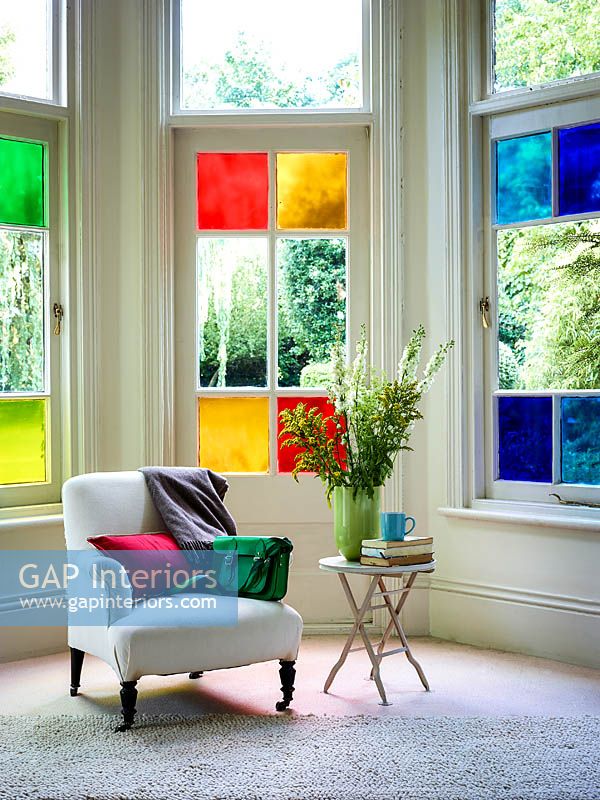 Windows with coloured panes