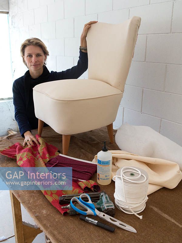 Reupholstering armchair feature portrait
