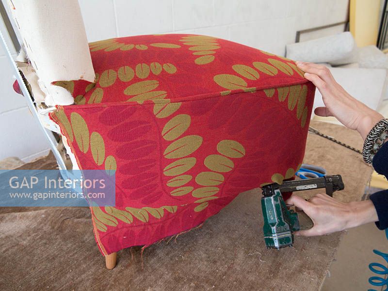 Reupholstering an armchair