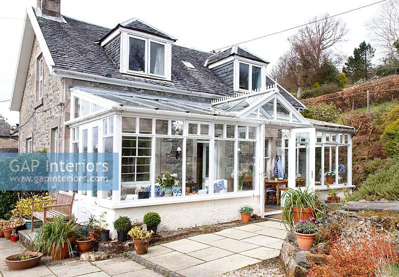 Country house and conservatory