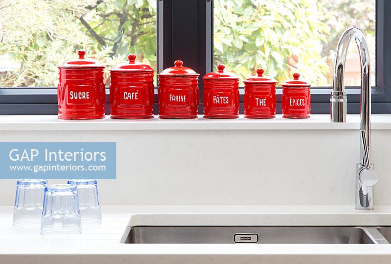Red storage jars
