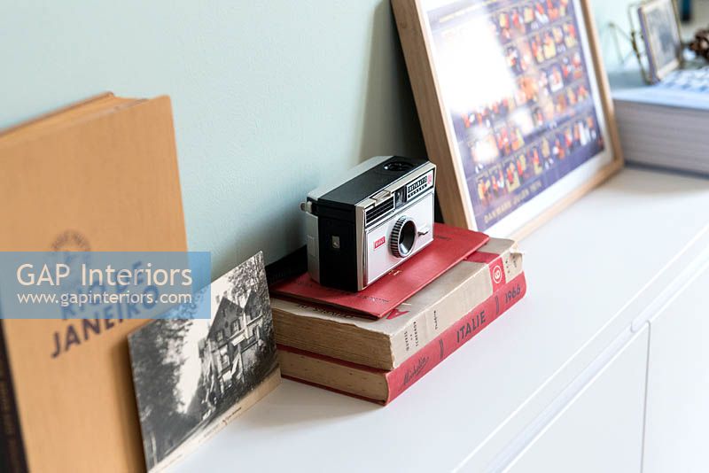 Vintage books and camera