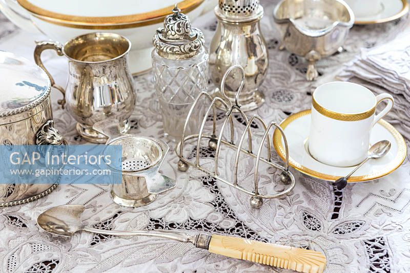 Silverware on dining table