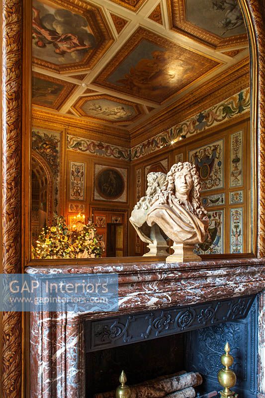 Bust of Le Brun on mantlepiece in the dining room, Vaux le Vicomte
