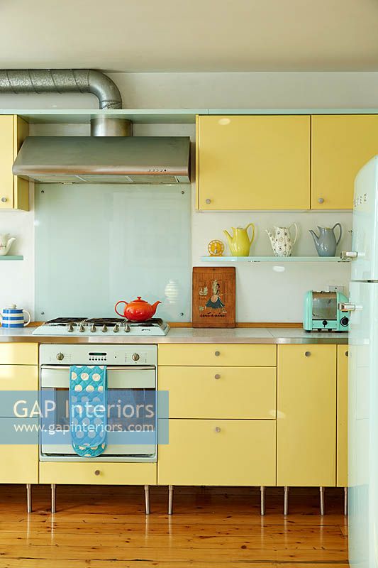 Yellow kitchen units