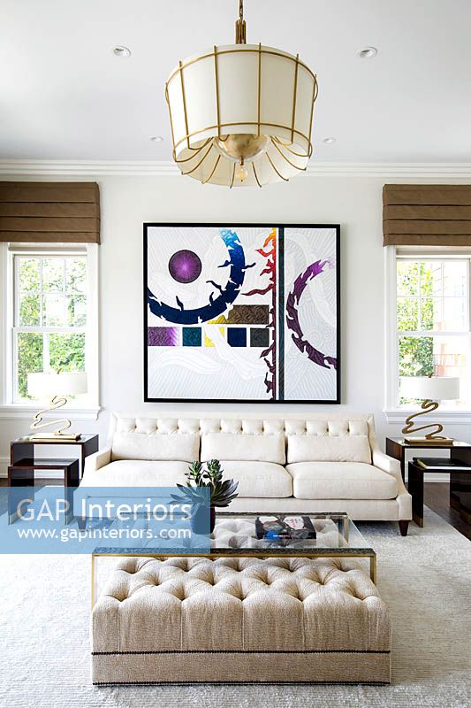 Modern painting on living room wall