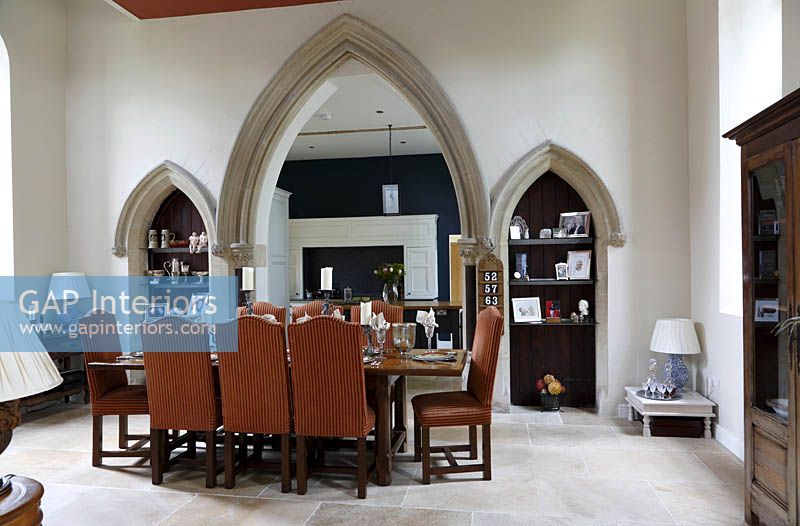 Dining area in converted church