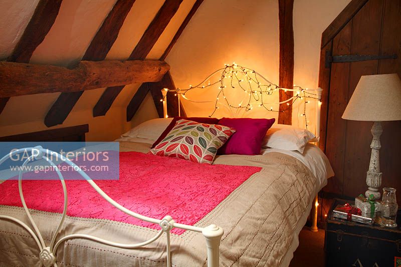 Cosy bedroom with christmas decorations