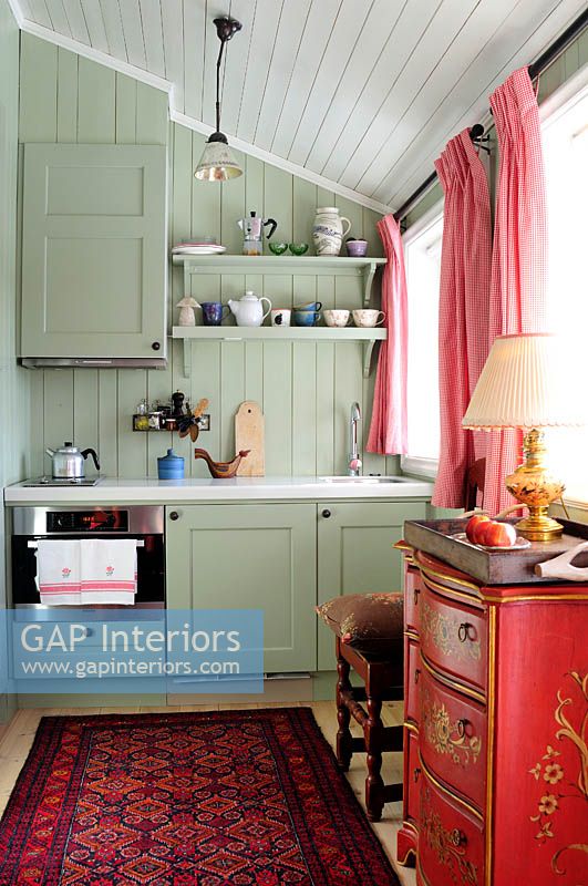 Compact kitchen with chinese chest of drawers