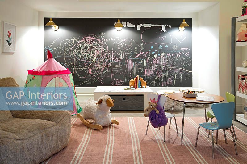 Playroom with chalkboard