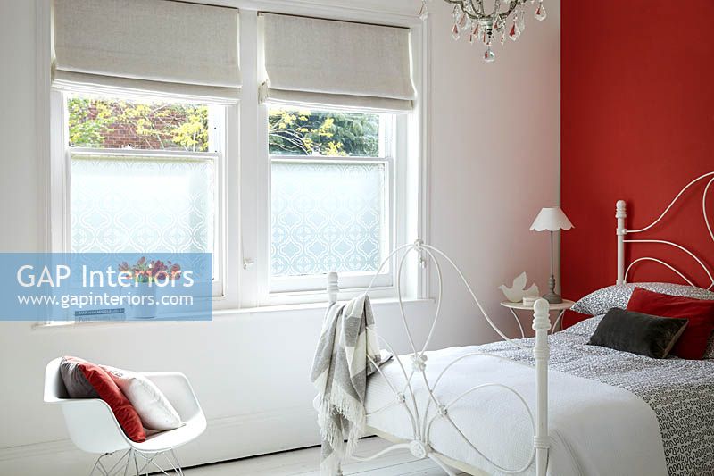 Decorative window treatment in bedroom