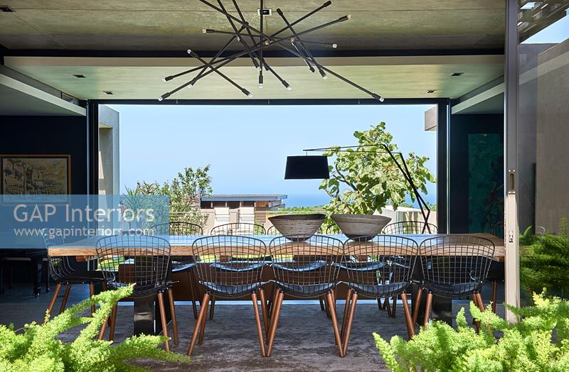Raised dining area with scenic view