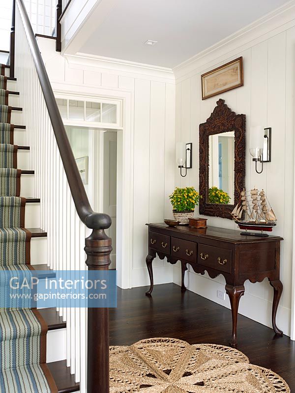 Traditional console table in hallway