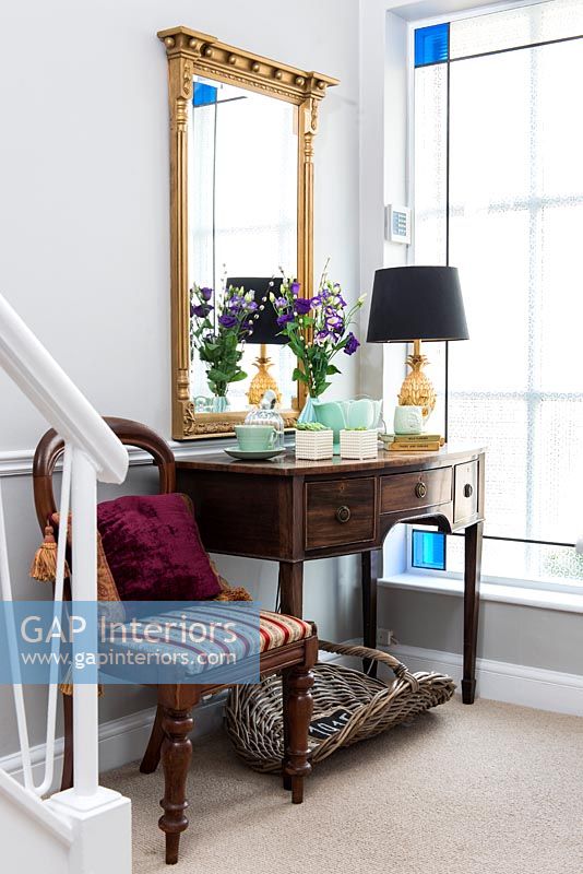 Accessories on classic console table