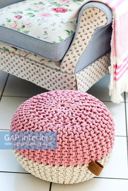 Pink footstool