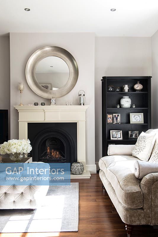 Round Mirror Above F Stock Photo By, Images Of Round Mirrors Above Fireplaces