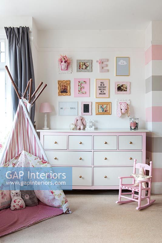 Chest of drawers in childs bedroom