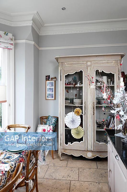 Kitchen diner decorated for christmas