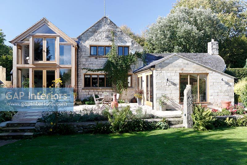 Stone house with modern extension