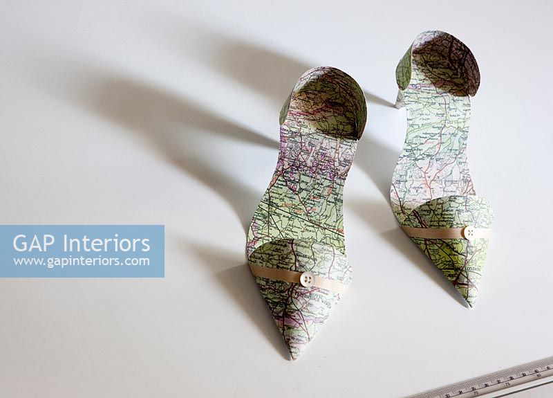 Shoes made from map