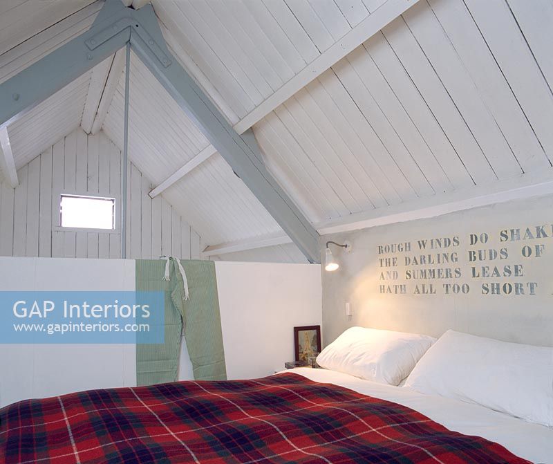 Bedroom in eaves of converted church