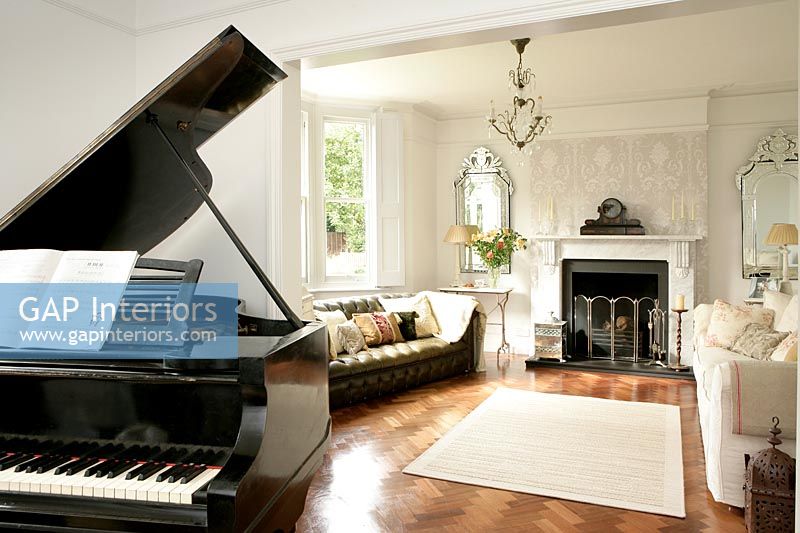 Classic living room with grand piano