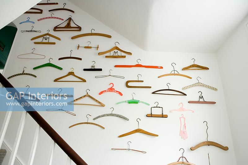 Display of colourful hangers