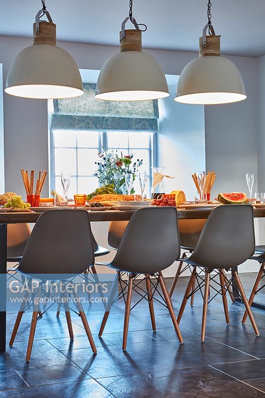 Dining table set for entertaining