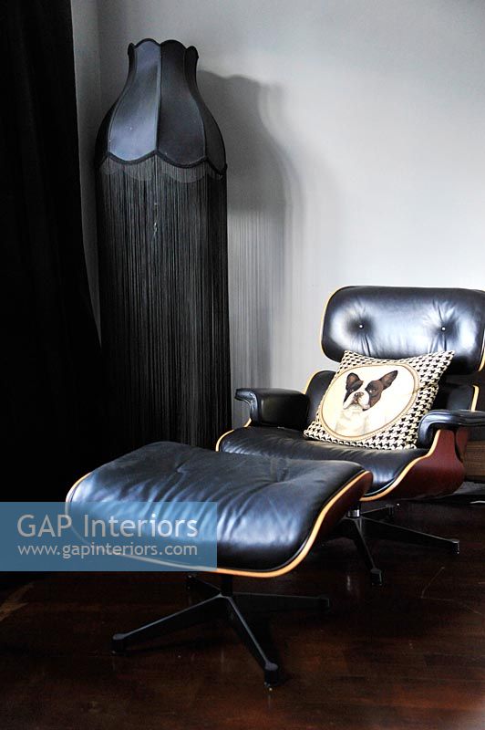 Designer armchair and footstool