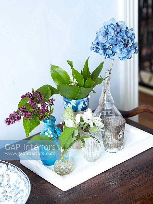 Floral display on console table