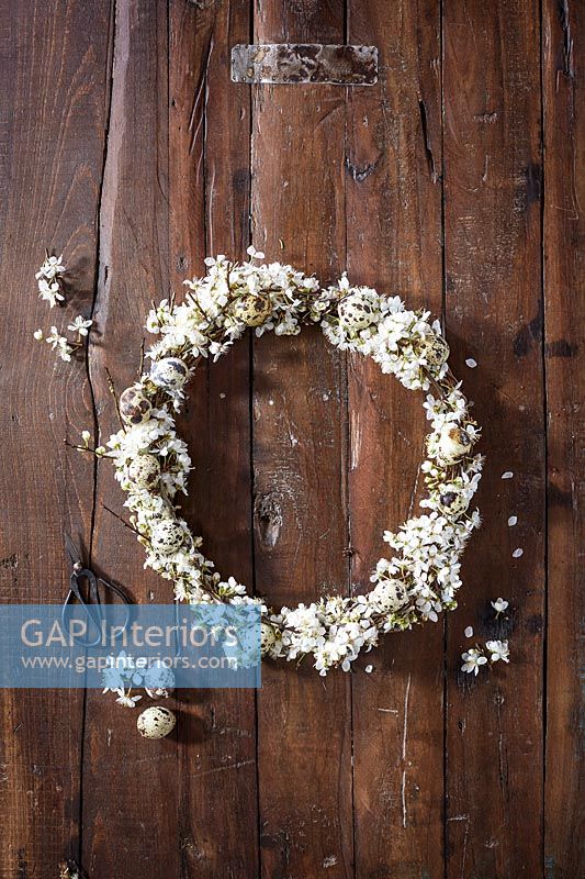 Wreath made from flowers and eggs