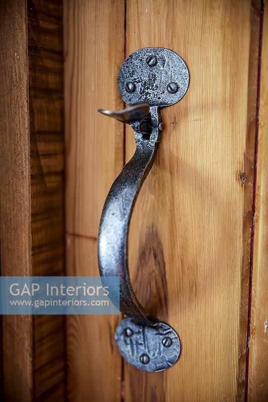 Metal door handle and latch