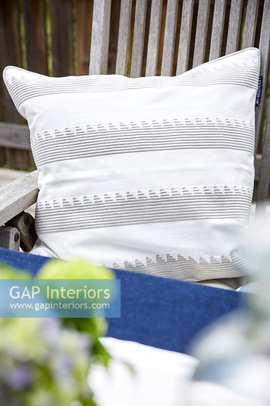 Cushions on outside garden chair