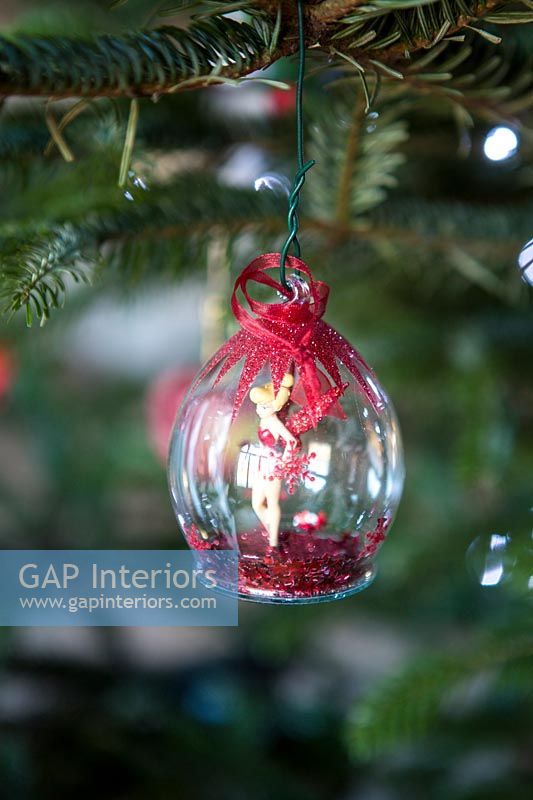 Detail of glass Christmas tree decoration